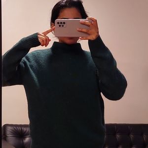 Madewell Pine Green Turtleneck Sweater
